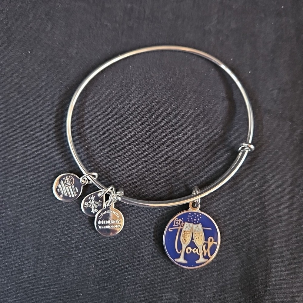 Alex and Ani Let's Toast Celebration Bracelet Bangle Charms